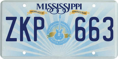MS license plate ZKP663