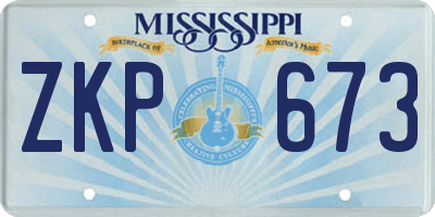 MS license plate ZKP673