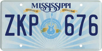 MS license plate ZKP676