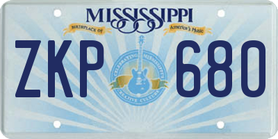 MS license plate ZKP680