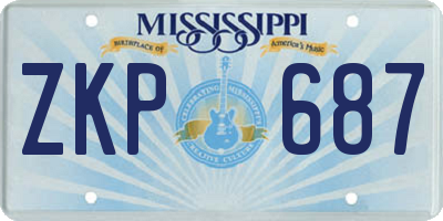 MS license plate ZKP687