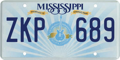 MS license plate ZKP689