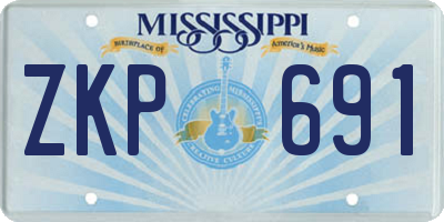 MS license plate ZKP691