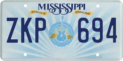 MS license plate ZKP694