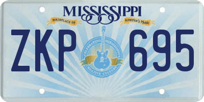 MS license plate ZKP695