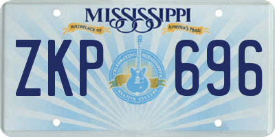 MS license plate ZKP696