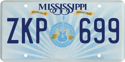 MS license plate ZKP699