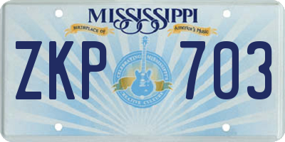 MS license plate ZKP703