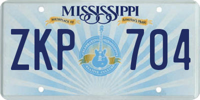 MS license plate ZKP704