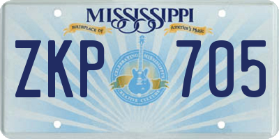 MS license plate ZKP705