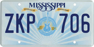 MS license plate ZKP706