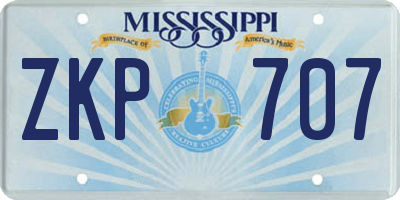 MS license plate ZKP707