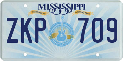 MS license plate ZKP709
