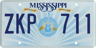 MS license plate ZKP711
