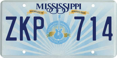 MS license plate ZKP714