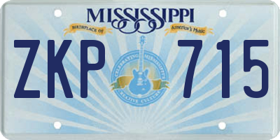 MS license plate ZKP715