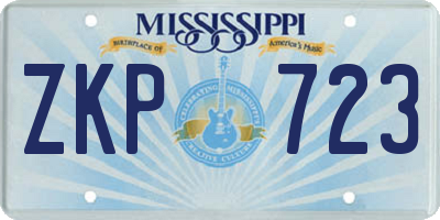 MS license plate ZKP723