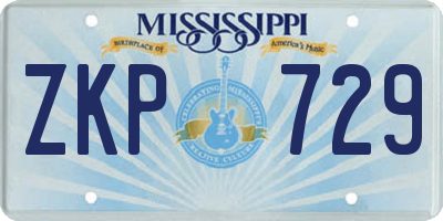 MS license plate ZKP729