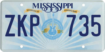 MS license plate ZKP735