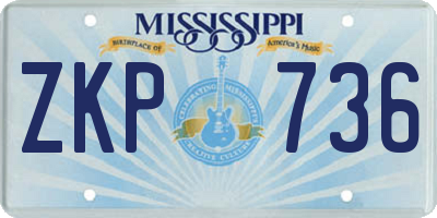 MS license plate ZKP736