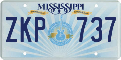 MS license plate ZKP737
