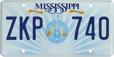 MS license plate ZKP740