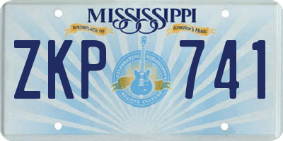 MS license plate ZKP741