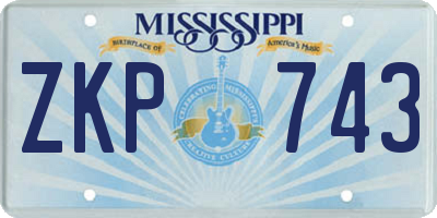 MS license plate ZKP743