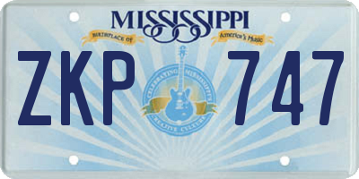 MS license plate ZKP747