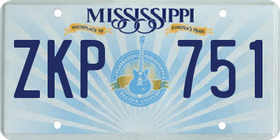 MS license plate ZKP751