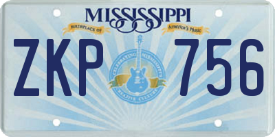 MS license plate ZKP756