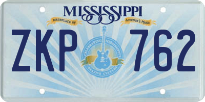 MS license plate ZKP762