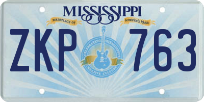 MS license plate ZKP763