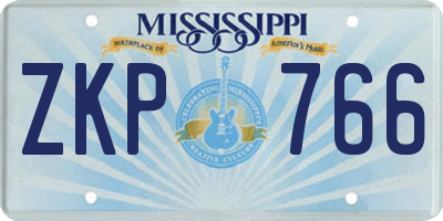 MS license plate ZKP766