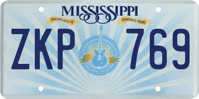 MS license plate ZKP769