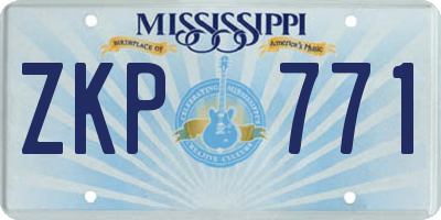 MS license plate ZKP771