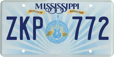 MS license plate ZKP772