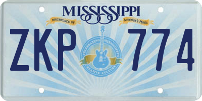 MS license plate ZKP774