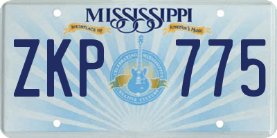 MS license plate ZKP775