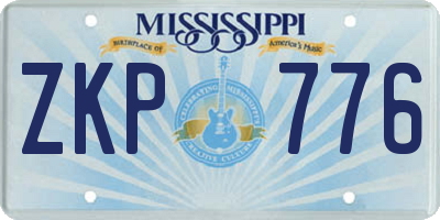 MS license plate ZKP776