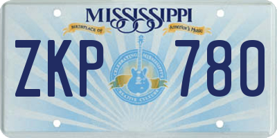 MS license plate ZKP780