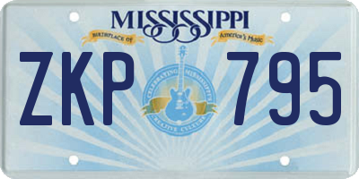 MS license plate ZKP795