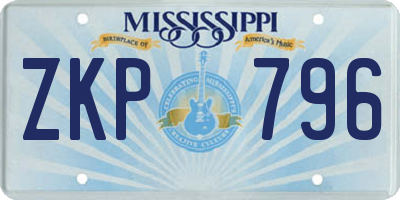 MS license plate ZKP796