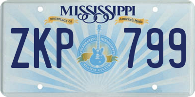 MS license plate ZKP799