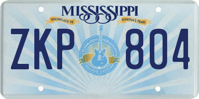 MS license plate ZKP804
