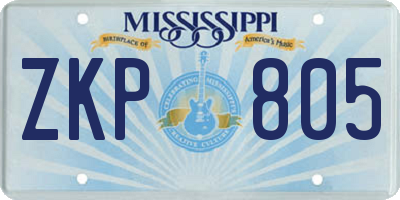 MS license plate ZKP805