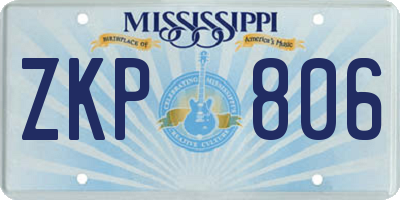 MS license plate ZKP806