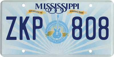 MS license plate ZKP808