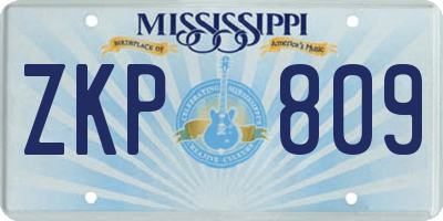 MS license plate ZKP809