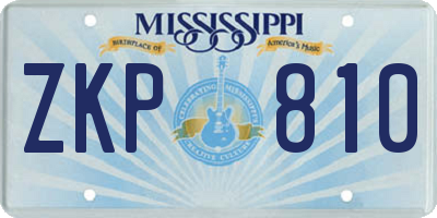 MS license plate ZKP810